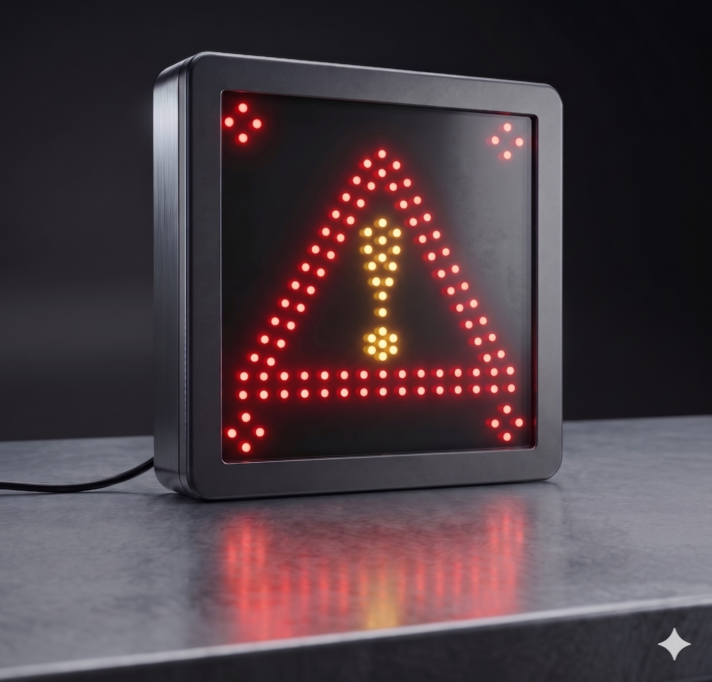 LWS-002 LED Attention Sign — lit